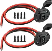 YETOR Solar Power Connector,16AWG Weatherproof Power Socket Sidewall Port,Quick Disconnect Wire Automotive Panel Extension Cable for Solar Generator Battery Charger.(30CM 2Pack)