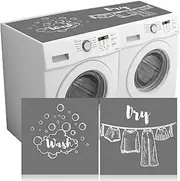 [Teenyyou] 2 Pcs Washer and Dryer Covers 26.5'' x 26.5'' Washer Dryer Top Protector Mat Topper Non Slip Washing Machine Cover Dust Proof Quick Drying Protective Dust Cover Pad for Laundry Room Kitchen