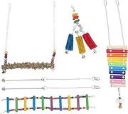 BUGUUYO Hens Perch Toys for Chicken Parrot Hen and Other Pets Safe Comfortable Chicken Swing Toy Set