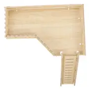 Hamster Solid Wood Base Cage Exercise Platform Stand with Ladder