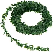 RORPOIR 4Pcs Rattan Garland with Green Leaves for Decor for Party Wreaths Wall Decoration and Holiday Celebrations Artificial Greenery for Christmas