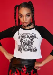 [Dolls Kill x Hello Kitty] Rock On Graphic Raglan Tee