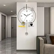 Large Wall Clock Owls Decorative Wall Clocks for Living Room Decor Modern Wall Art with Battery Operated Non Ticking Silent Metal Wall Clock with Shelf Bedroom Study Office 13 * 23 Inch