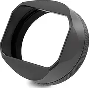 Square Metal Lens Hood for Fuji X100VI Camera Accessories Black with 49mm UV Filter Adapter Ring Haoge LH-X54B