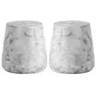Home Square Aries 15" Modern Concrete Side Table in White - Set of 2