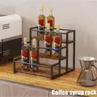 Black Coffee Syrup Rack 3 Tier Spice Rack For Coffee Bar Kitchen