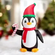 8FT LED Lighted Penguin Candy Cane Inflatable Blow Up Christmas Yard Outdoor