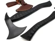 CUSTOM HUNTING TOMAHAWK CAMPING HATCHET AXE AFRICAN WOOD GRIP