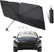 Car Sun Shade Umbrella for Windshield,Five Layers of Shading Materials Foldable Retractable Sunshade for Front Window,Car Windshield Cover Sun Visor UV Suitable for Most Car Models(Large)