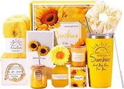 Syllabear Luxury Self-Care Gift Set for Mom and Girlfriend, Complete Spa & Bath Gift Box with Tumbler, Handmade Soap, Cozy Socks & More,Birthday Gifts for Women, Mothers Day for Mom, Ideal Thank You Gift from Daughter, Son