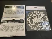 GROOM Wedding BACHELOR Party Hanging Signs, Silver Balloon Kit New