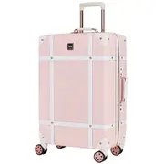 Rock Vintage 67cm Medium Hardsided Luggage - Baby Pink