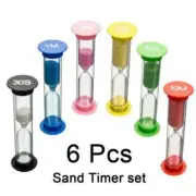 6x Transparent Timer Sandtimer SET-30 Second 1/2/3/5/10Minutes Sand Hourglass*