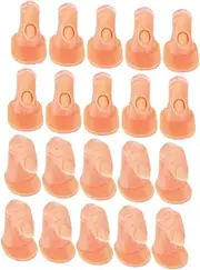Ipetboom 20pcs Manicure Fingers Fake Hand for Nails with Fake Nails Practice Finger Sculpture Mannequin Finger Nails Small Natural Afro Puff Maniquine Faxu Nails Fingers Nail Art Rubber