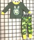 NWT NEW 2PC-Set UNISEX 100% Cotton Designer Green Camo/Ants By "Moodie" 18/24M