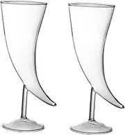ABOOFAN 2 Pcs Creative Moon Goblets Elegant Horn Design Lightweight Stylish Cocktail Glasses for Parties Entertaining Transparent Color