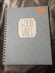11”x9” Rae Dunn Good Vibes Spiral Notebook 160 Pages New
