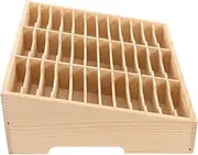 Tofficu 36-Grid Cell Phone Holder for Classroom, Wooden Phone Calculator Holder Storage Box for Office School Classroom