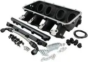 Aeroflow Low Rise EFI GM LS Base Intakemodular Manifold Rectangle Port Black - AF6279-6003