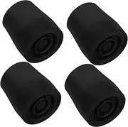 Generic 4pcs Anti-Slip Foot Covers for Commode Chairs Wheel Foot Pads Furniture Leg Caps Walkers Pads for Walkers Feet Chair Leg Covers to Protect Floors Crutch Tips Black Rubber