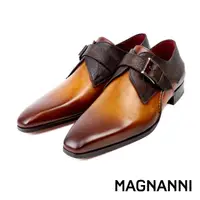 在飛比找momo購物網優惠-【MAGNANNI】漸層刷染單扣孟克鞋 棕色(23491A-