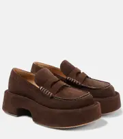 [JW Anderson] JW Anderson Suede platform penny loafers AU 7 brown
