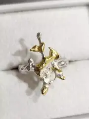 Genuine Handcrafted 22K Gold & Fine Silver "Free-Form" P.M.C. Ring (Size 9.75)