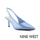 【NINE WEST】KATELY 漆皮尖頭細跟穆勒鞋-淡藍色