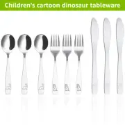 9Pcs Kids Silverware Set 410 Stainless Steel Kids Fork Spoon and Cutter guvMT