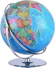 Elegant Vintage World Globe with 720° Rotation - 16.5 Inch Educational Globe with Sturdy Steel Stand