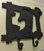 Rustic BLACK Western Decor HORSE Towel Holders HOOKS