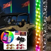 Plug & Play Turn Signal Wire & Pair 3FT RGB Whip Lights For Polaris General RZR