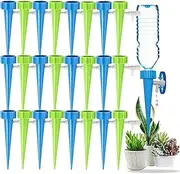 Leona Co 24 Pack Self Watering Spikes for Plant, Auto Drippers Irrigation Devices Vacation Automatic Plants Water System with Adjustable Control Valve Switch Design for House, Garden, Office
