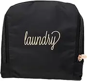 Miamica Foldable Travel Laundry Bag, Black & Rose Gold – Measures 21” x 22” When Fully Opened – Foldable Laundry Bag with Drawstring Closure – Durable, Lightweight Travel Accessories, Black & Rose