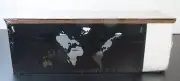 READ World Map Cutouts Floating Shelves Wall Mount Shelf Black Set of 2