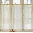 Floral Chiffon Ruffled Short Curtains Half-Curtain for Kitchen Window Cabinet