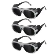 3pcs Protection Welding Glasses with Polycarbonate Black Lens Safety Goggles