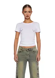 [Basic Pleasure Mode] Pierced Short Sleeve Tee