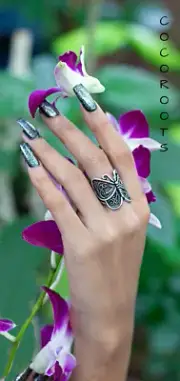 Unique Exotic Butterfly Ring Tribal Ethnic Golden Silver Brass Vintage Ornament