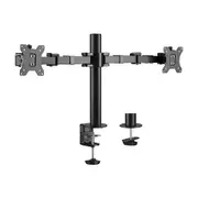 Brateck Dual Monitors Affordable Steel Articulating Monitor Arm Fit Most 17'-31' Monitors Up to 9kg per screen VESA 75x75/100x100 LDT33-C024
