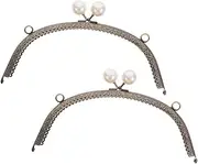 TOBBOMEY Stylish Rare Pearl Clasp Replacement Purse Handles Purse Clasp Hardware Bag Making Hardware
