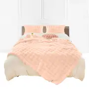 SOGA 160x200cm Pink Double Layer Rabbit Fur Throw Blanket