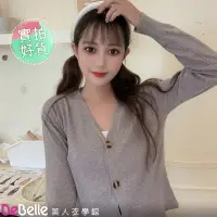 在飛比找PChome24h購物優惠-《DeBelle美人衣學館》春秋軟暖包心紗針織開衫薄款短版毛