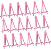 Veemoon 30Pcs Mini Plastic Easel for Tabletop Display Art Stand for Photos Drawings Paintings Sturdy and Lightweight for Students and Artists Pink