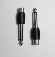 2 Pack RCA Female to 1/4" 6.35mm Male Mono Audio Adapters Connectors Plugs