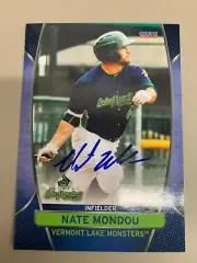 Nate Mondou 2015 Signed Vermont Lake Monsters Team Card