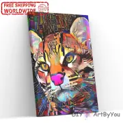 Paint By Numbers Kit Cheetah Animal Abstract Adult Acrylic Decor Wall Beginner