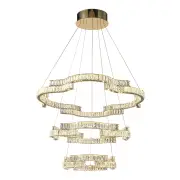 Jura Modern Pendant Hanging Lamp Light Crystal Stainless Steel Gold Gloss