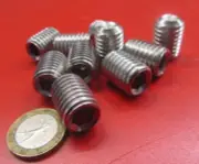 18-8 Stainless Steel Set Screws, Cup Point, 5/8-11 x 7/8" Length, 10 Pieces