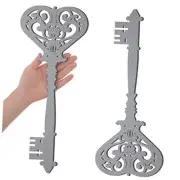 2 Pcs Keys Wall Decor Large Skeleton Key Sign Vintage 13.78 x 5.91 Inch Grey